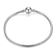 Load image into Gallery viewer, High Quality 17-21cm Silver Snake Chain Link Bracelet Fit European Charm Pandora Bracelet for Women DIY Jewelry Making