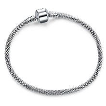Load image into Gallery viewer, High Quality 17-21cm Silver Snake Chain Link Bracelet Fit European Charm Pandora Bracelet for Women DIY Jewelry Making